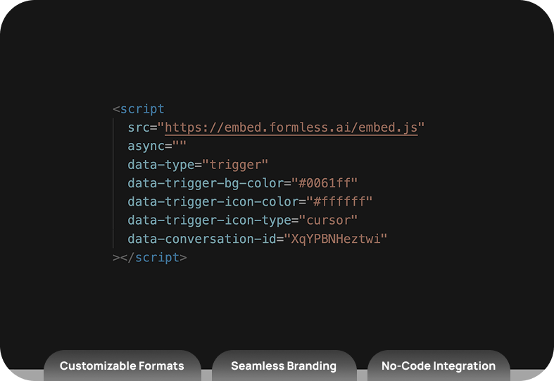 Embed Searchat everywhere with flexible formats.